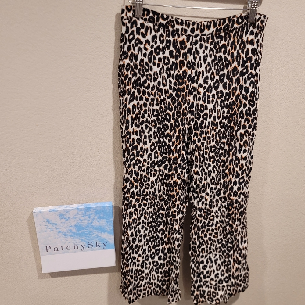 REFORMATION Leopard Print Stretchy Crop Pants